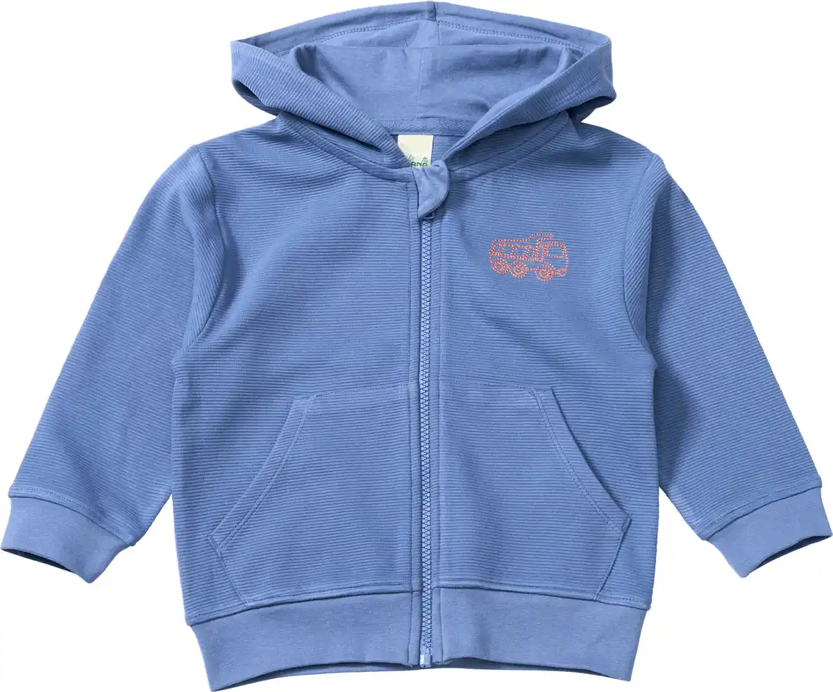 Bild 1 von ALANA Sweatjacke mit Ripp-Struktur & Truck-Stickerei, blau, Gr. 116, 1 St