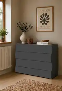 Home affaire Kommode, Onda, 89 cm breit, Anthrazit matt, mit 4 Schubladen, Made in Italy