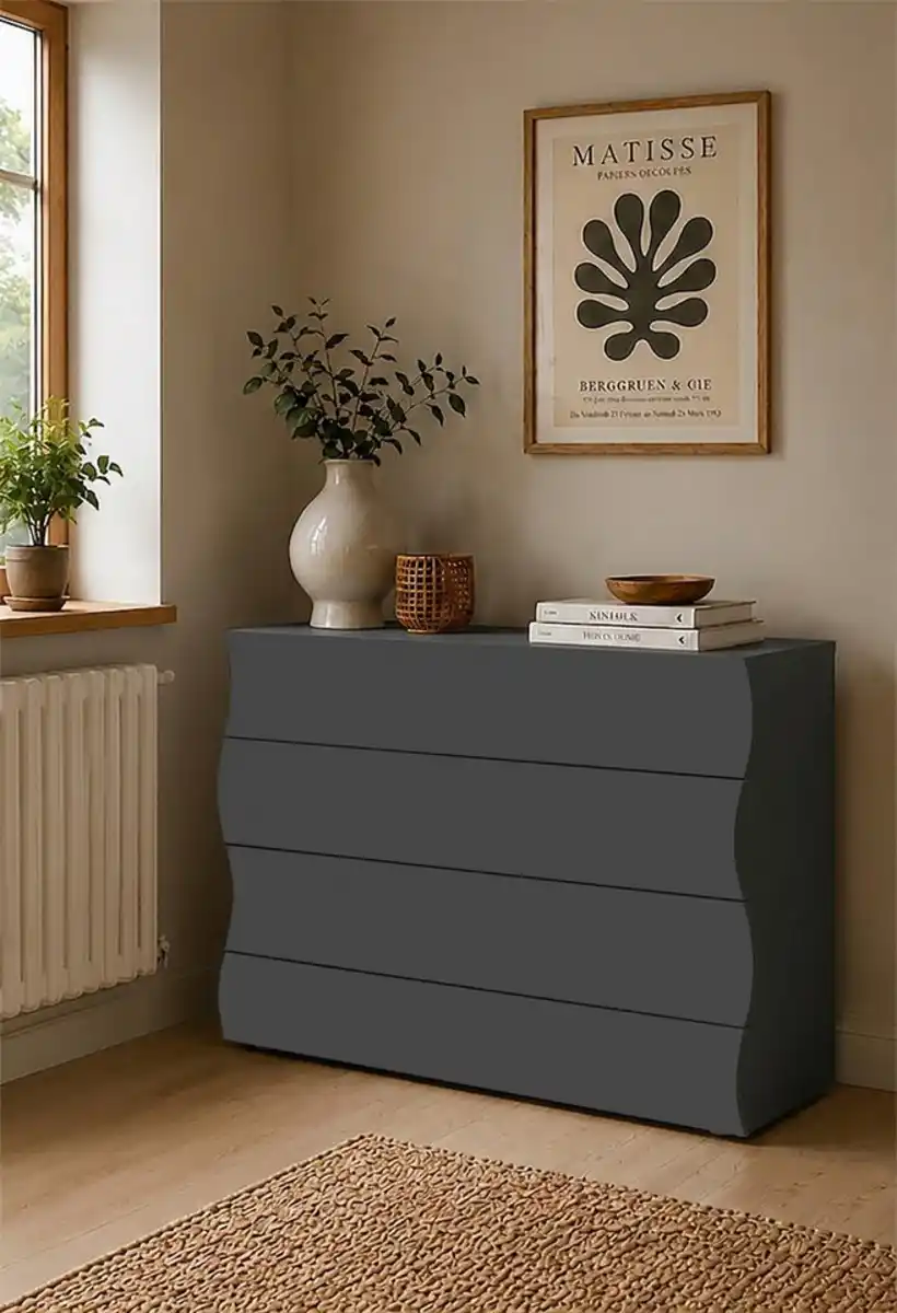 Bild 1 von Home affaire Kommode, Onda, 89 cm breit, Anthrazit matt, mit 4 Schubladen, Made in Italy