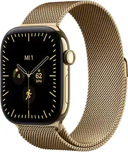 Apple Watch Series 12 (46mm) GPS+5G Smartwatch Titan mit Milanaise Armband M/L brilliantgold/brilliantgold