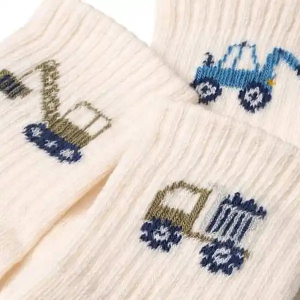 Bild 2 von ALANA Tennissocken mit Fahrzeug-Motiven, weiß, Gr. 19/22, 3 St