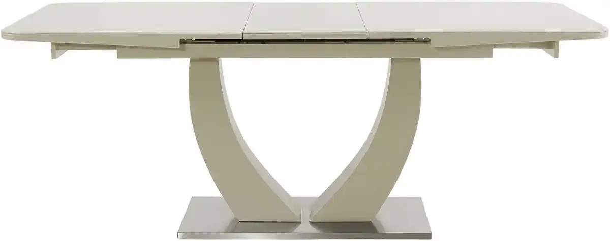 Bild 1 von Jockenhöfer Gruppe Esstisch Ulm, NEU in kaschmir, ausziehbar (160-200x90 cm), Glastischplatte, Synchronauszug