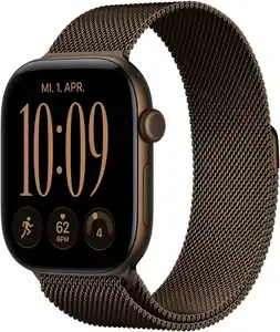 Apple Watch Series 12 (46mm) GPS Smartwatch Alu mit Milanaise Armband S/M dunkelbronze/dunkelbronze