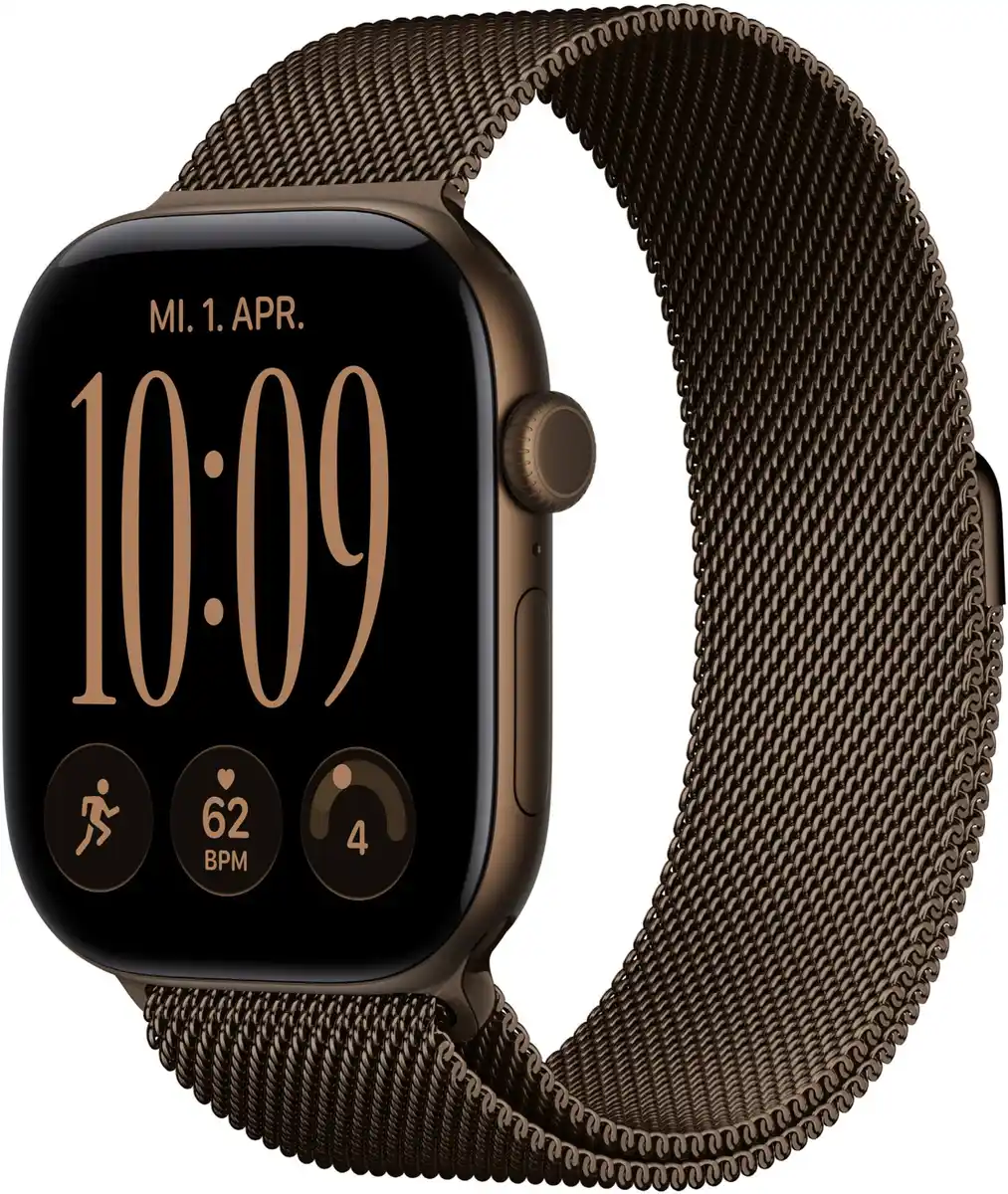 Bild 1 von Apple Watch Series 12 (46mm) GPS Smartwatch Alu mit Milanaise Armband S/M dunkelbronze/dunkelbronze