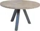 Bild 1 von SIT Esstisch Hanoi rund aus Mangoholz 120 cm Massivholz Vintage Industrial, 3-Bein-Gestell in Gun-Metal-Grau mit rustikaler Tischplatte