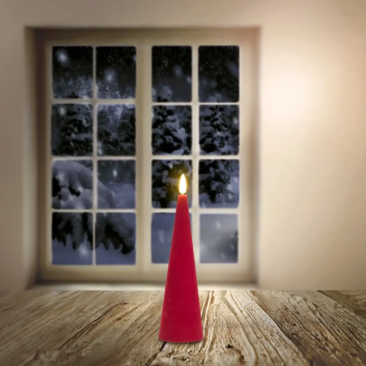 Bild 1 von LED-Kegelkerze mit Timerfunktion, Höhe ca. 20,5 cm