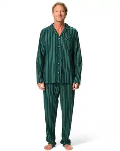 Herrenpyjama, gestreift dunkelblau