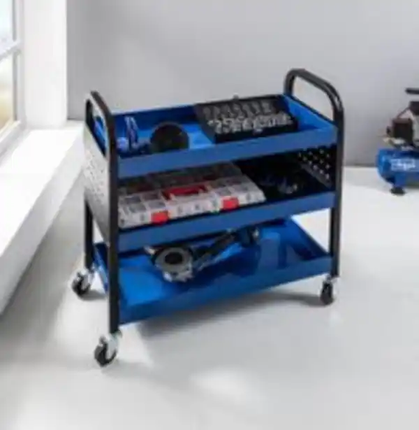 Bild 2 von Tech-Craft Werkzeugrollwagen mit 3 Ablagen 75x 35x 66 cm blau