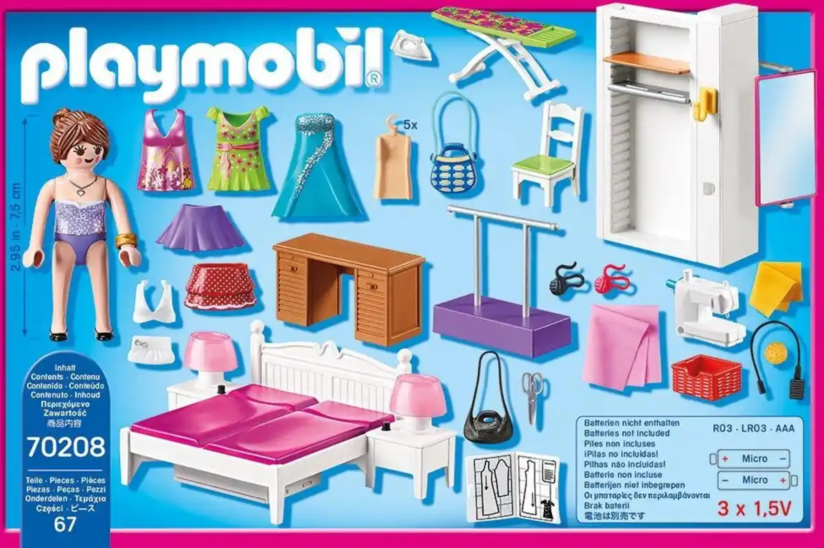 Bild 1 von Playmobil® Konstruktions-Spielset Schlafzimmer mit Nähecke (70208), Dollhouse, (67 St), Made in Germany