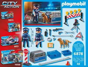 Playmobil® Konstruktions-Spielset Polizei-Straßensperre (6878), City Action, (48 St), Made in Germany