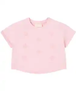 T-Shirt mit Blumen-Applikationen