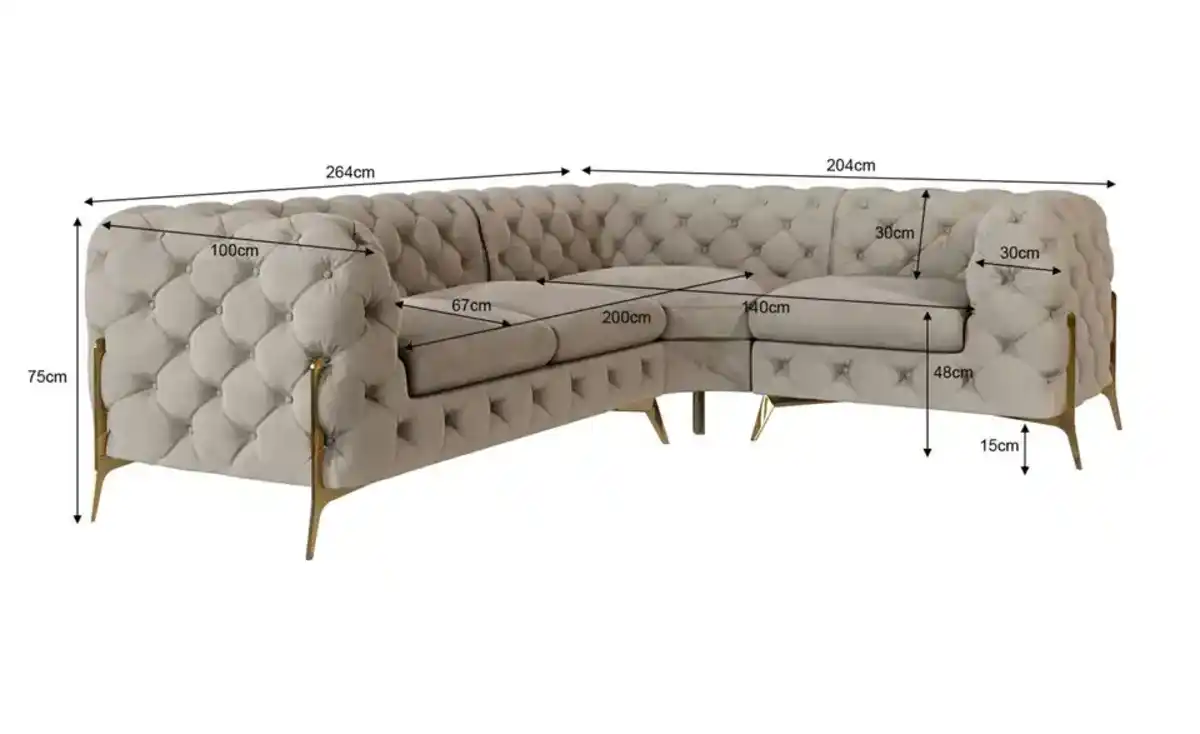 Bild 2 von S-STYLE Chesterfield Ecksofa Natalie