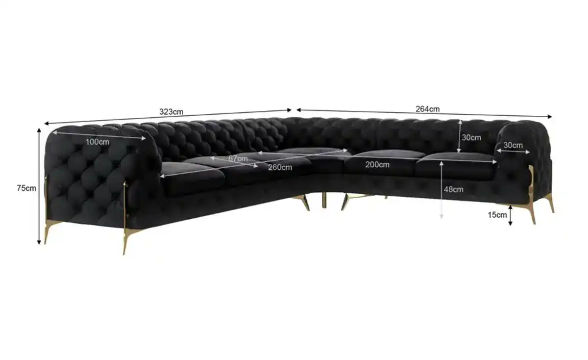 Bild 2 von S-STYLE Chesterfield Ecksofa Natalie
