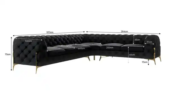Bild 2 von S-STYLE Chesterfield Ecksofa Natalie