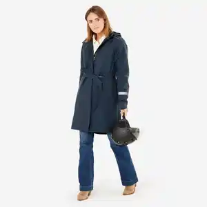 BTWIN Regentrenchcoat City 940 wasserdicht Damen marineblau