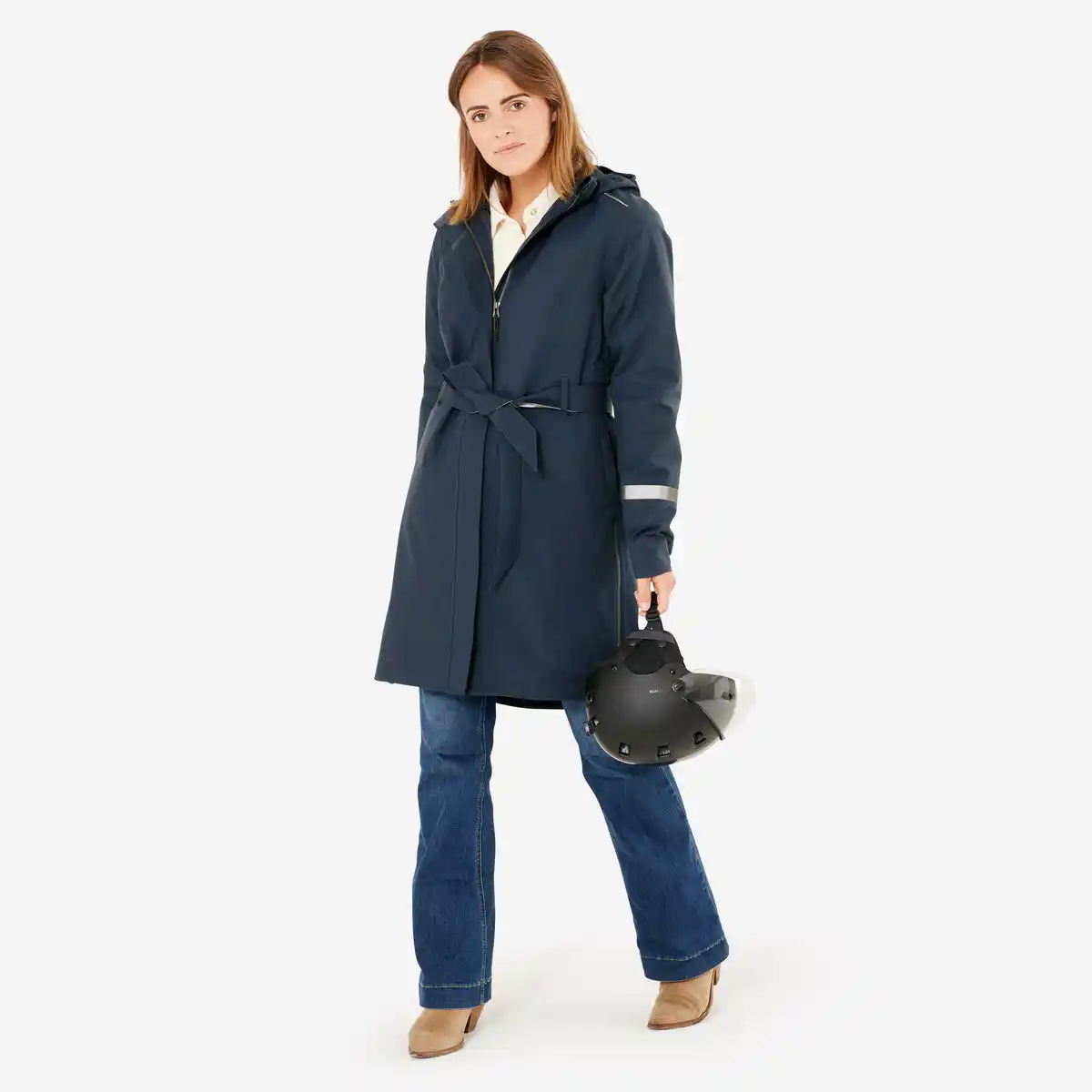 Bild 1 von BTWIN Regentrenchcoat City 940 wasserdicht Damen marineblau