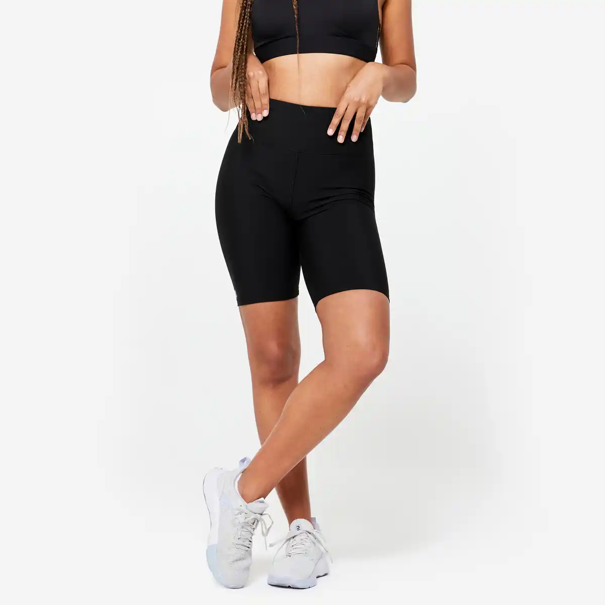 Bild 1 von DOMYOS Radlerhose mit hohem Bund Fitness Cardio Damen - schwarz