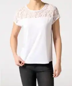 T-Shirt mit Spitzeneinsatz