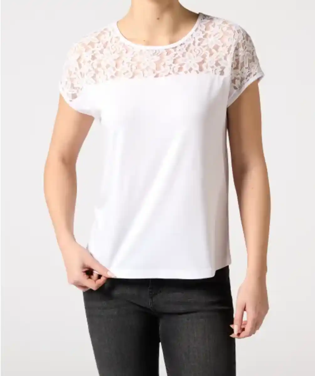 Bild 1 von T-Shirt mit Spitzeneinsatz