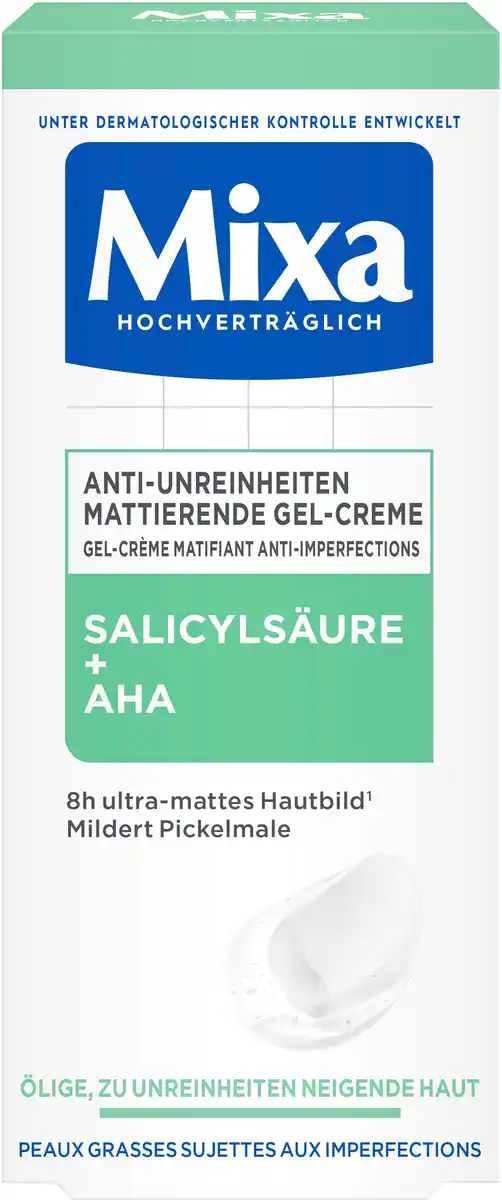 Bild 1 von Mixa Anti-Unreinheiten Mattierende Gel-Creme mit Salicylsäure + AHA, 50 ml