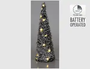 LED-Dekotanne mit Schnee 10 LEDs 40cm