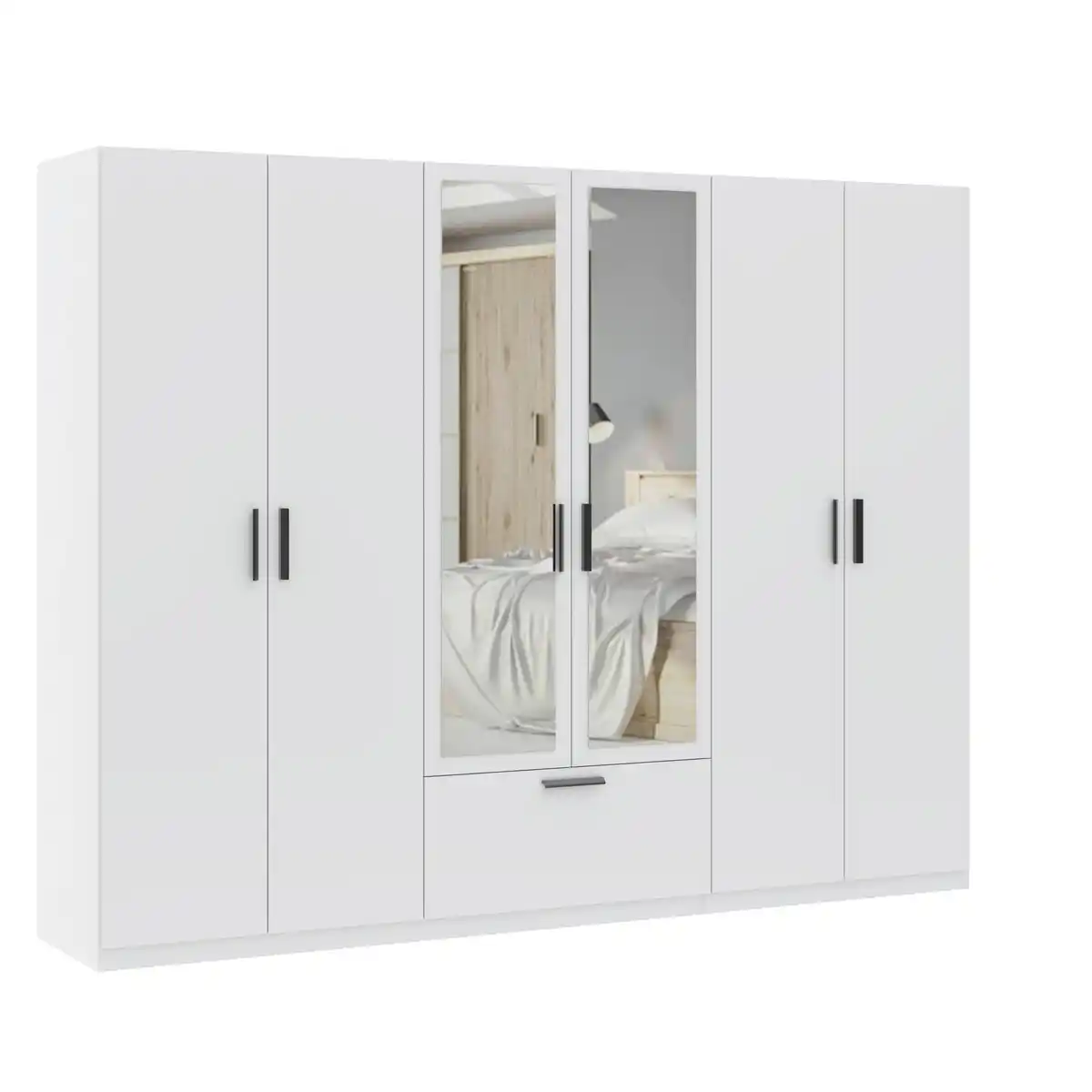 Bild 1 von Drehtürenschrank Milos 6T1S2S Weiß, Weiß