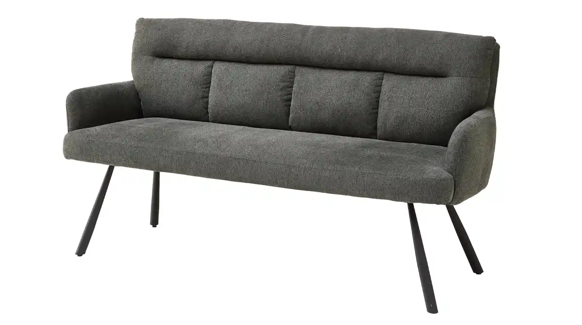 Bild 1 von Sitzbank mit Rückenlehne grau 180 cm Federkern-Polsterung - SOFIA