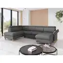 Bild 1 von Sit & More Wohnlandschaft Glendale E, Dunkelgrau, Holz, Eiche, massiv, 7,5-Sitzer, Ottomane links, U-Form, 321x193 cm, Goldenes M, Oeko-Tex® Standard 100, Made in Europe, DGM-Klimapakt, Rücken echt