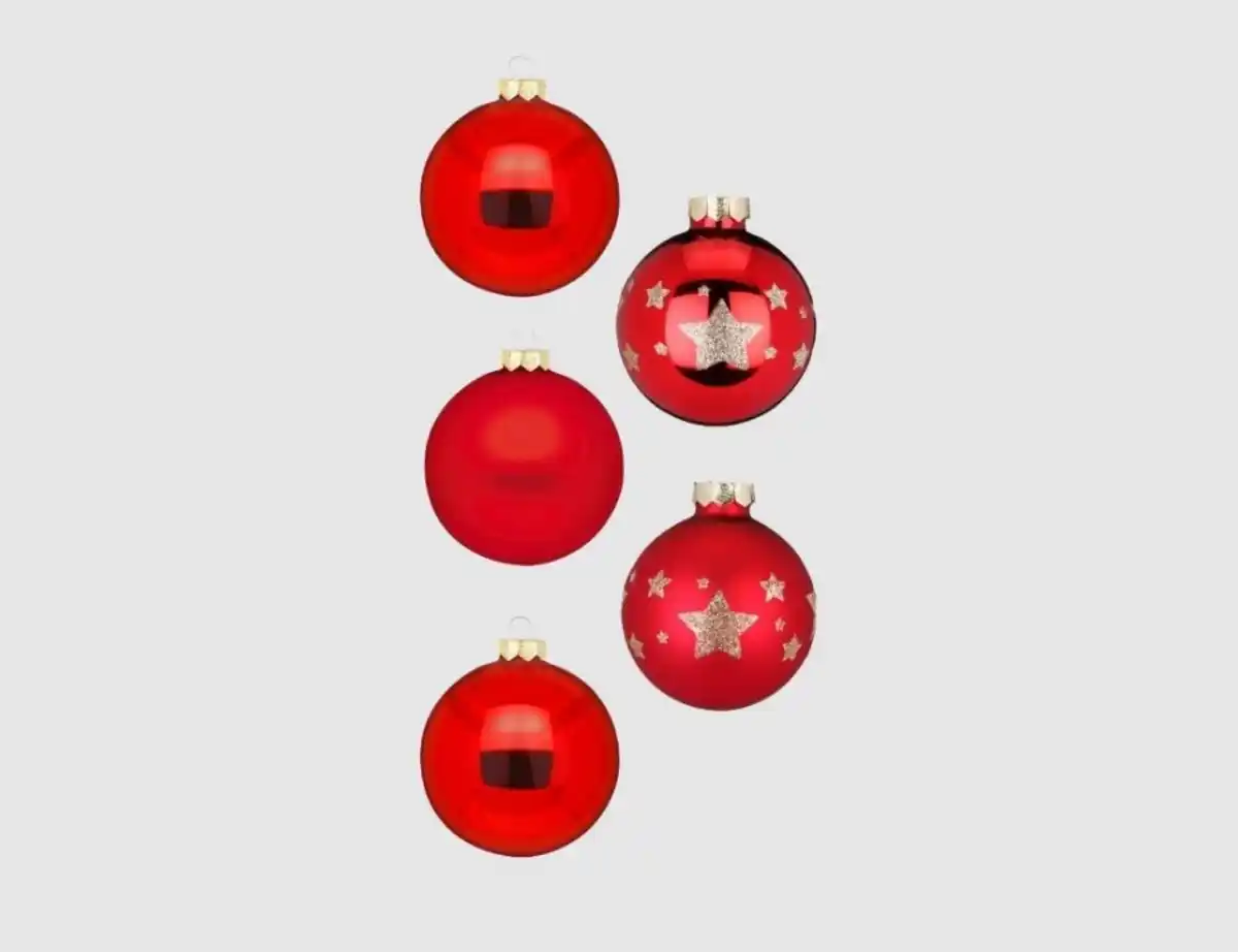 Bild 1 von Weihnachtskugeln Rot mix Glas Ø6cm