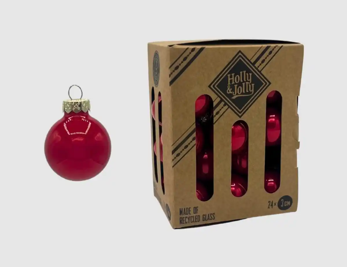 Bild 1 von Weihnachtskugeln Modern Red Glas Ø3cm