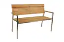Bild 1 von Gartenbank Teakholz B: 125 cm Denver mit Rückenlehne, Teakfarben, Silberfarben