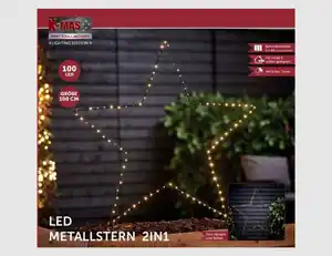 LED Gartenstecker Stern 2 in 1 Schwarz 100 LEDs