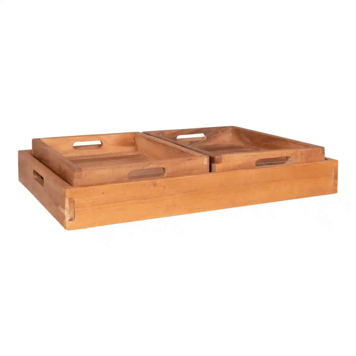 Bild 1 von Serviertablett-Set, Teak, Holz, 3-teilig, Teakholz, 38x58 cm, Tischkultur & Servieren, Tabletts