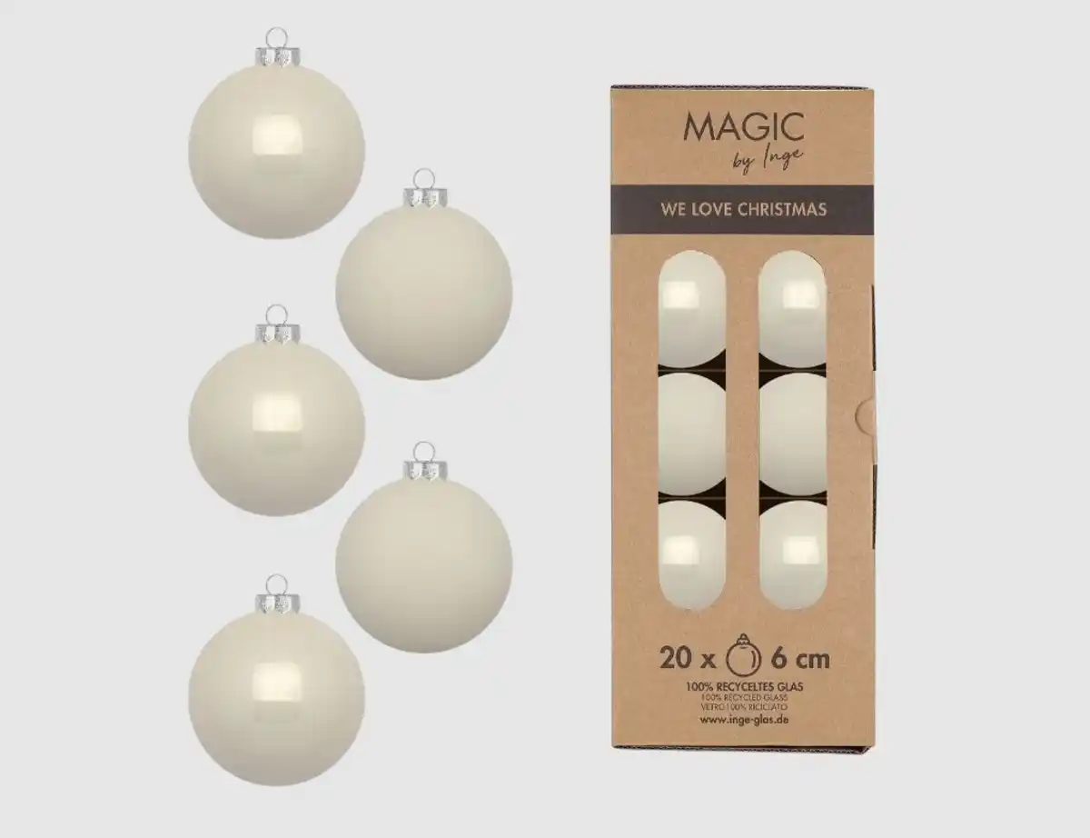 Bild 1 von Weihnachtskugeln Creme Almond Glas Ø6cm