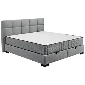 Mid.you Boxbett, Anthrazit, Kunststoff, H3 + H4, 9-Zonen, 180x200 cm, Wendematratze mit unterschiedlichen Härtegraden, Bettkasten, gepolstertes Kopfteil, Federkernmatratze, Schlafzimmer, Betten, Dop