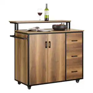 SoBuy Kücheninsel, Natur, Holzwerkstoff, 106x14x58 cm, Esszimmer, Servierwagen