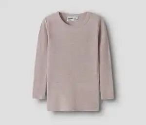 NAME IT Kinder-Merino-Langarmshirt, rosa