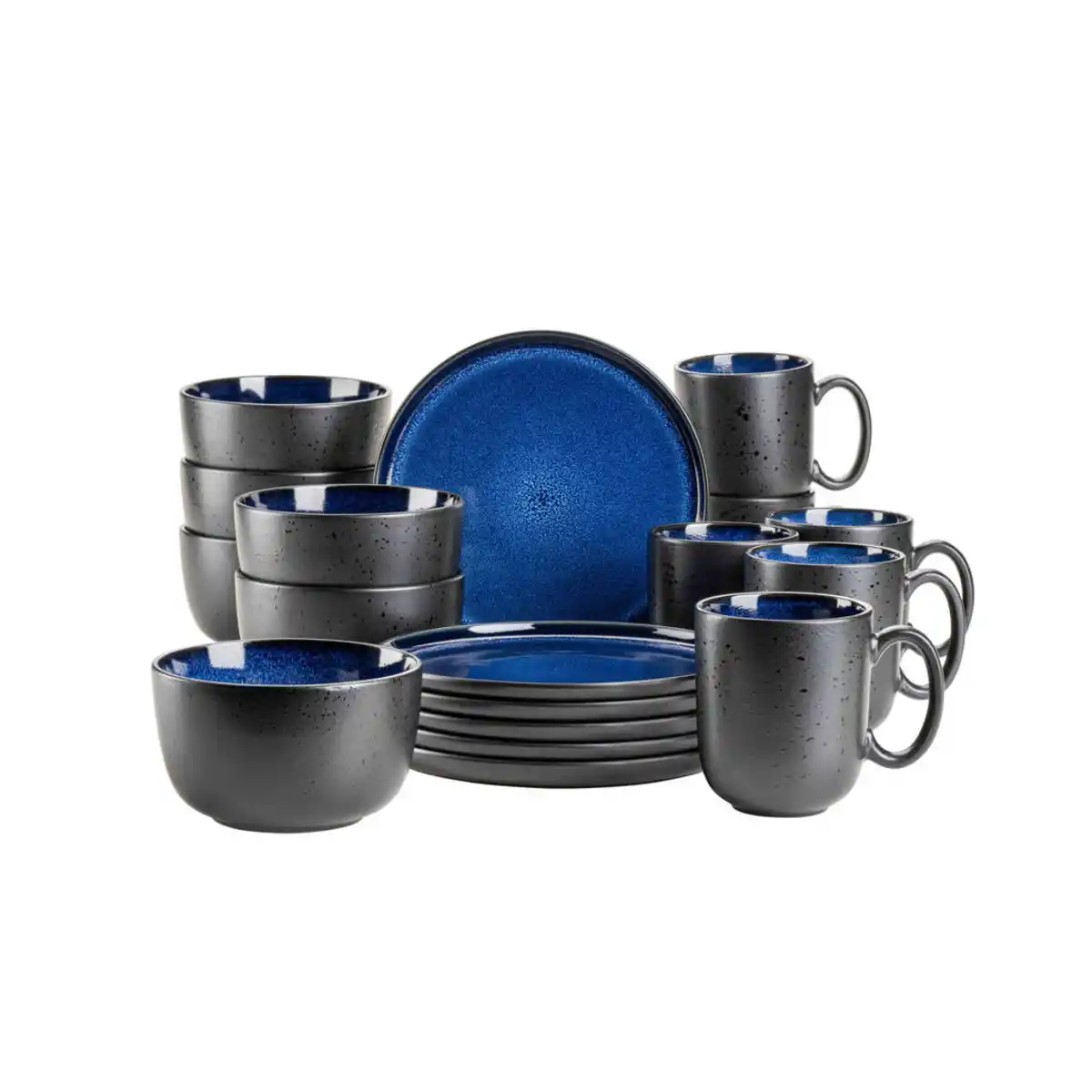 Bild 1 von Mäser Frühstücksservice Niara, Blau, Schwarz, Keramik, Essen & Trinken, Geschirr, Geschirr-Sets, Kaffeeservice