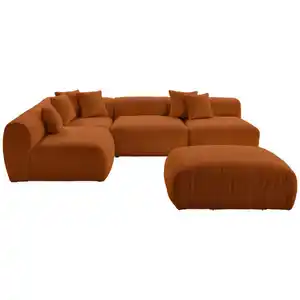 Livetastic Ecksofa Bloom, Rost, Textil, 9-Sitzer, L-Form, 315x235 cm, Made in EU, erweiterbar, individuell planbar, Wohnzimmer, Sofas & Couches, Wohnlandschaften, Ecksofas