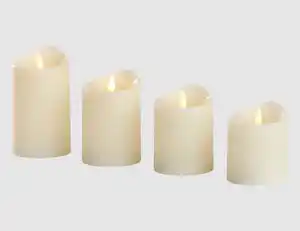 LED Kerzen-Set Echtwachs 4-tlg