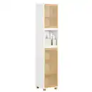 Bild 1 von SoBuy Hochschrank, Weiß, Natur, Holzwerkstoff, Holz, 33x165x33 cm, Badezimmer, Badezimmerschränke, Hochschränke