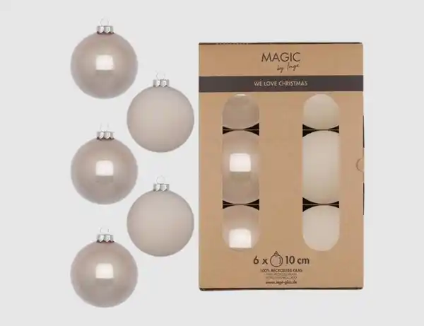 ✓ Weihnachtskugeln Taupe, Alabaster Glas Ø10cm im Angebot – Aktuelle Preise & Schnäppchen