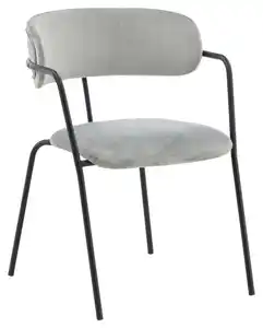 Stuhl-Set Arrow 2er-Set ca. 58x79 cm Samt Grau, Grau, Schwarz