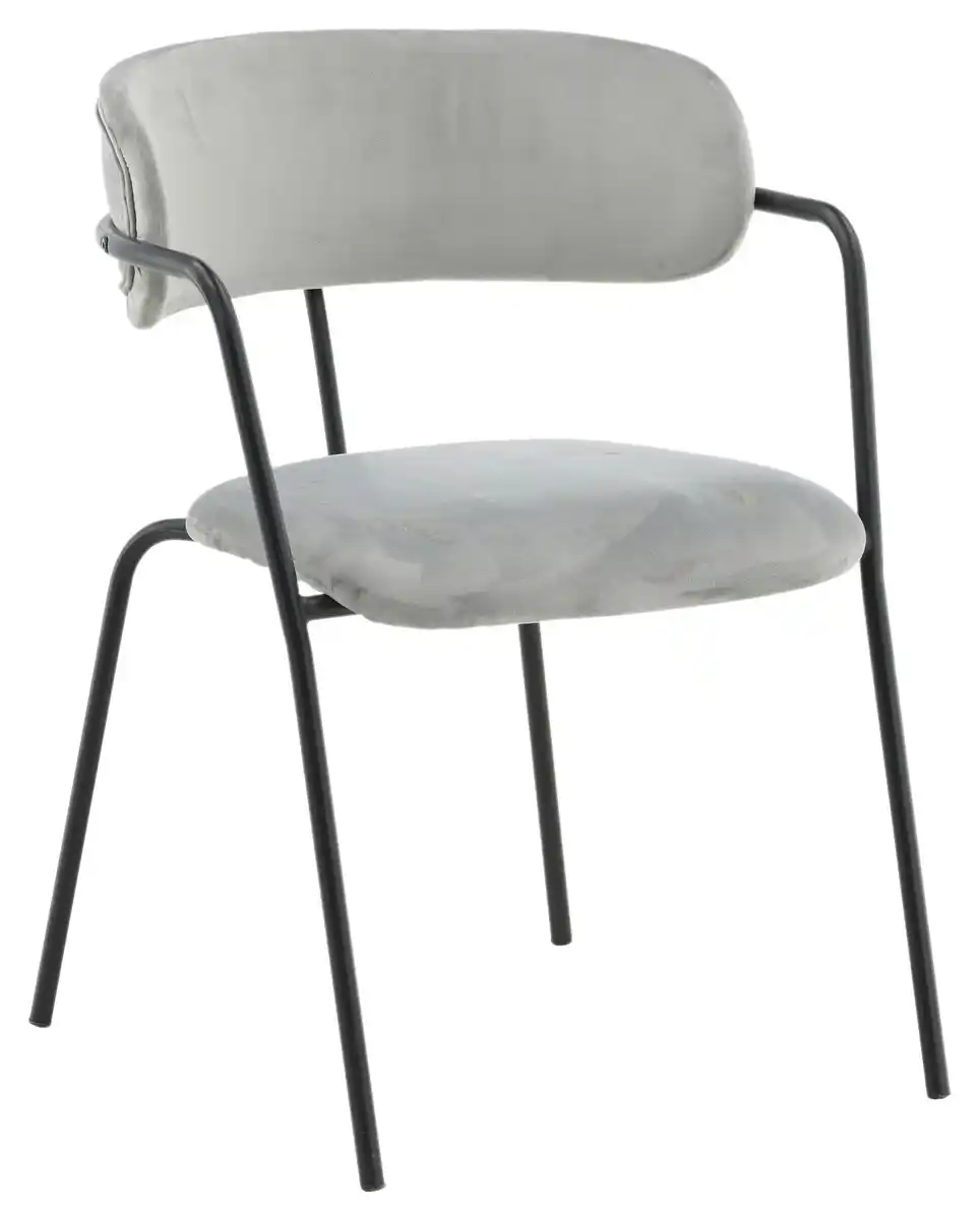 Bild 1 von Stuhl-Set Arrow 2er-Set ca. 58x79 cm Samt Grau, Grau, Schwarz