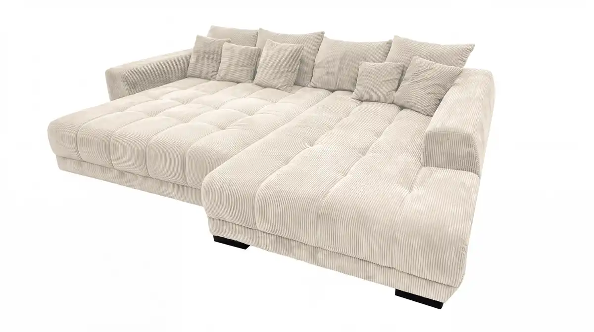 Bild 1 von Ecksofa Cord beige elektrisch ausfahrbar 300 cm - OT rechts - ARTEMIS