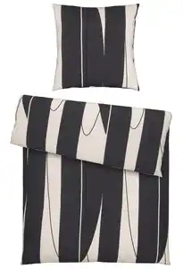Bettwäsche Abstract XL Schwarz/Weiß ca. 155x220cm, Schwarz, Weiß
