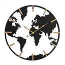 Bild 1 von Wanduhr Earth II Schwarz/Goldfarben Ø ca. 50cm, Schwarz, Goldfarben