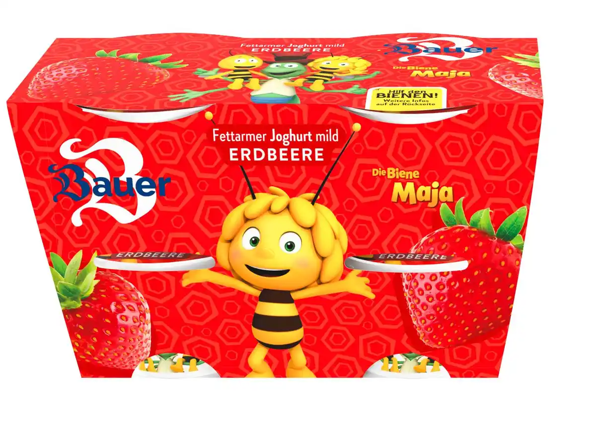 Bild 1 von BAUER Fruchtjoghurt »Biene Maja«, 4 St. = 400-g-Packg.