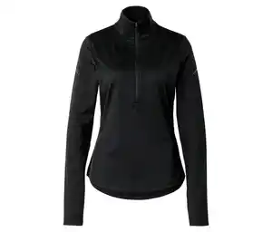 Thermo-Sportshirt mit Half-Zip, schwarz