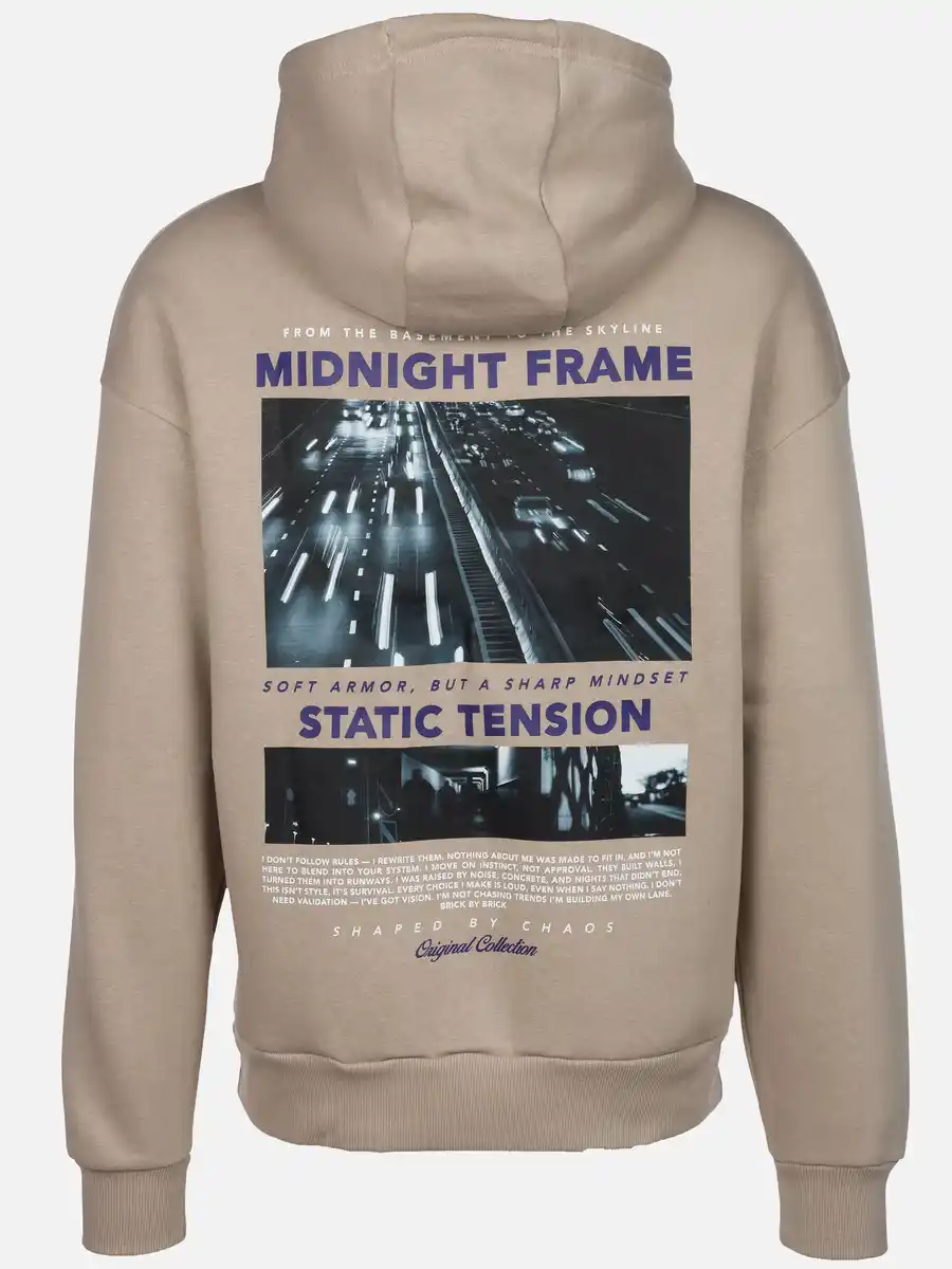 Bild 2 von Herren Hoodie mit kleinem Schriftprint Beige
